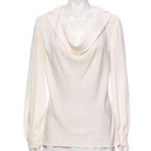 St. John Cowl Neck Long Sleeve Blouse